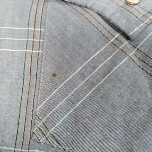 Vintage Ely Cattleman Mens Shirt Blue 2XLT‎  Pearl Snap Western Rancher Tall Man - Picture 7 of 16